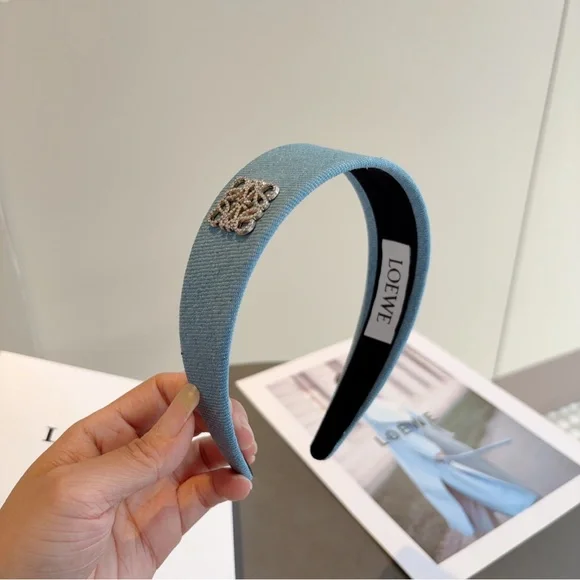 Loewe Denim Blue Headband and Hair Clip - Picture 2 of 7